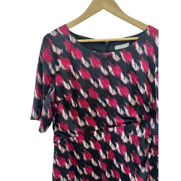 Planet Womens Abstract Short Sleeve Midi Dress Lined Polyester Red UK Size 18 - Picture 2 of 15